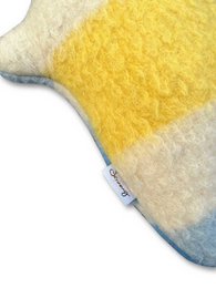 Nilpferd-Kuscheltier - Vintage Wolldecke - Blau Gelb