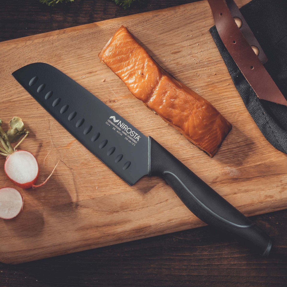 Cuchillo de cocina Santoku hoja 16 cm Nirosta Black Edition