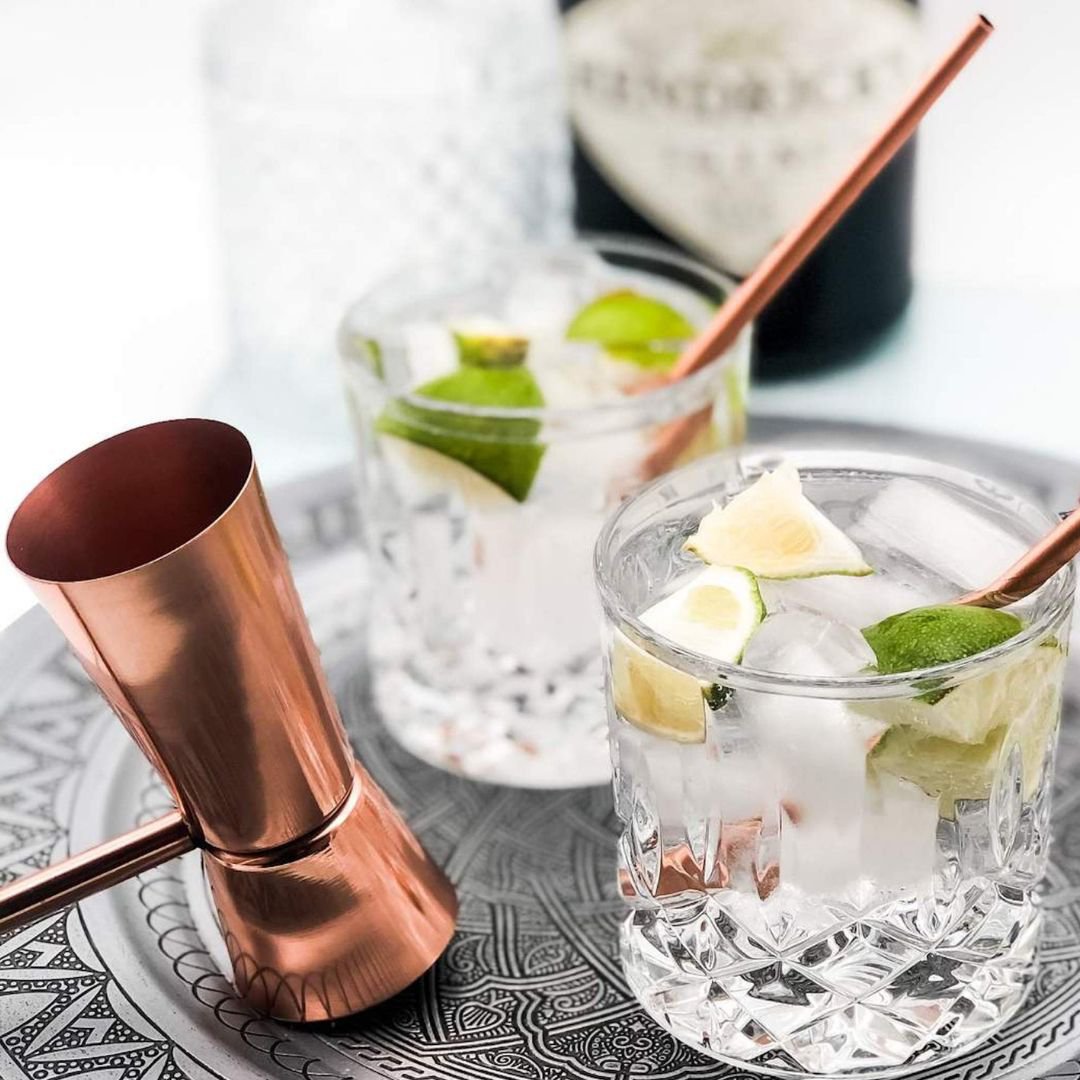 Set de accesorios para coctelería Vogue, 5 piezas – recubierto de cobre