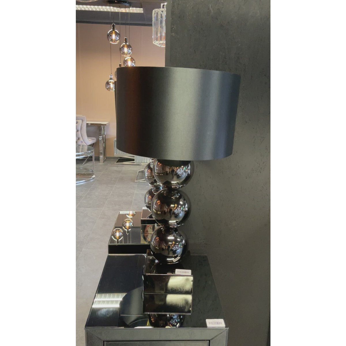 Lampe globe Base bloc Anthracite