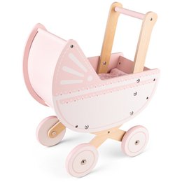 Houten Poppenwagen met Dekbedje