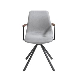 Chaise pivotante en tissu et pieds en acier noir 4105