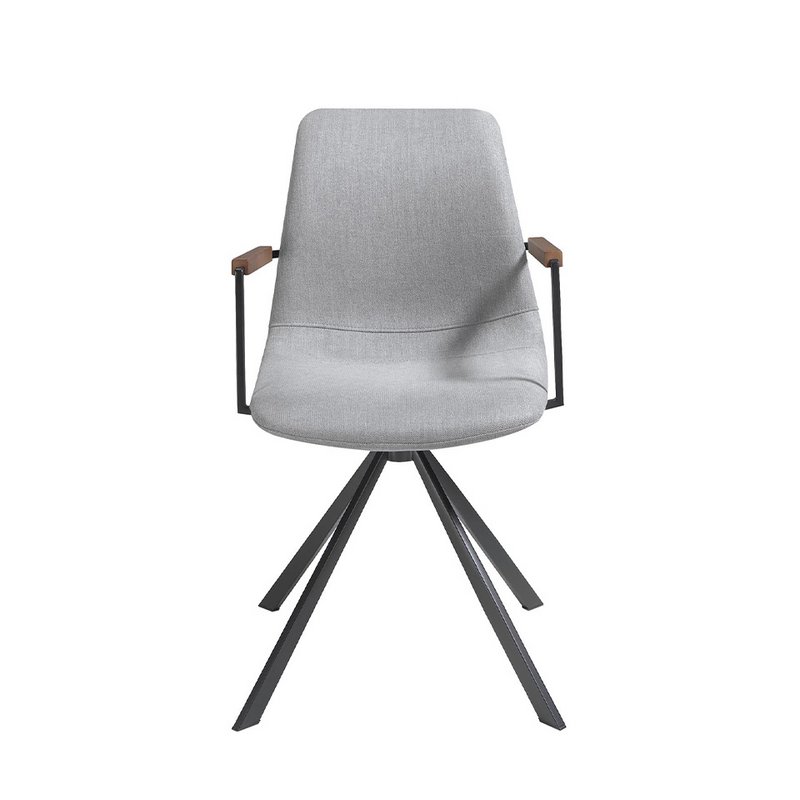 Chaise pivotante en tissu et pieds en acier noir 4105