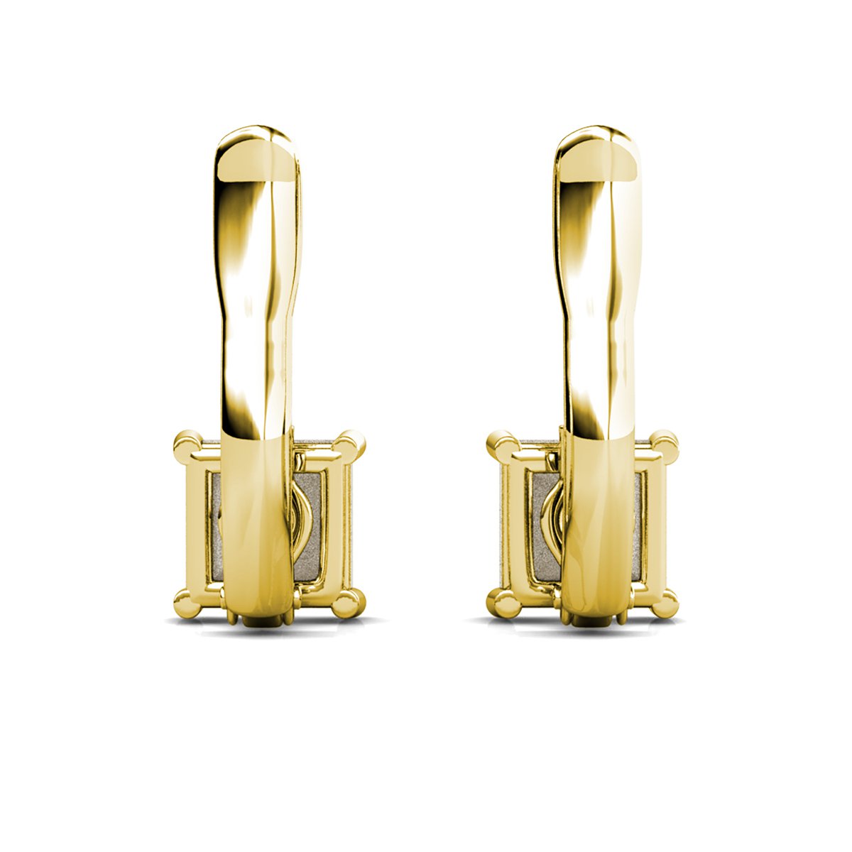 Quadratische Ohrringe – Gold und Kristall