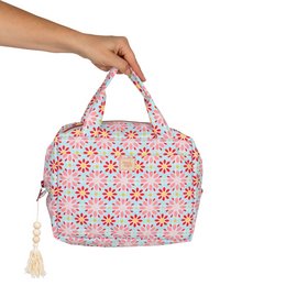 Kosmetiktasche „Rote Blumen“ Große Größe