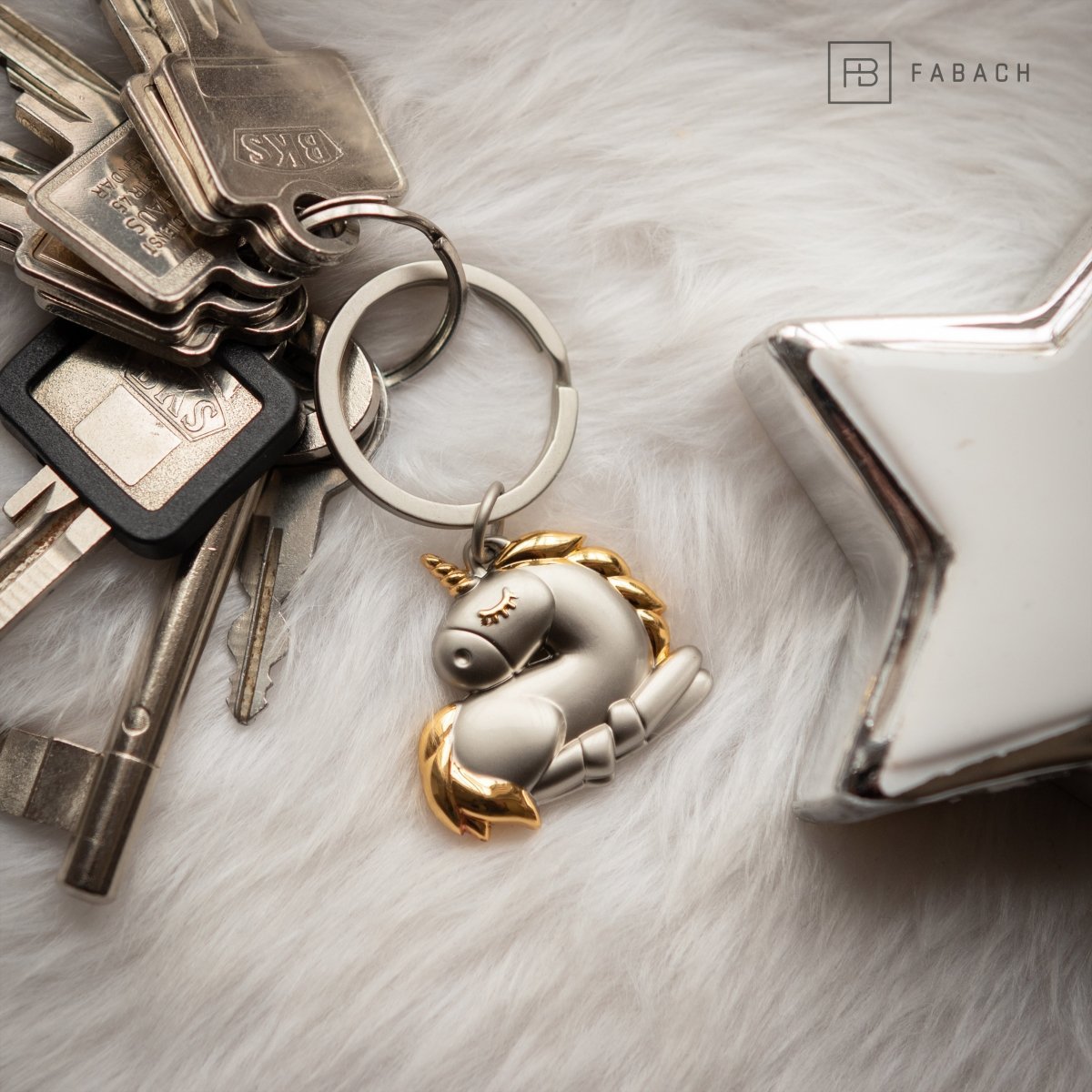 "Sleepy" Unicorn Keychain - Sleeping Unicorn Lucky Charm