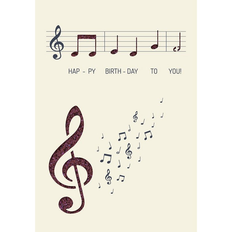 Wenskaartpapier deluxe "Happy Birthday to you" - bladmuziek