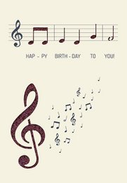 Wenskaartpapier deluxe "Happy Birthday to you" - bladmuziek