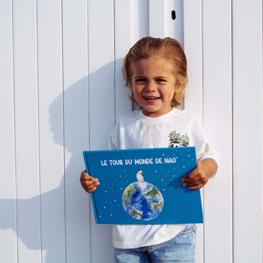 Livre pour enfant le tour du monde de Nao voyage sur 5 continentes mit einzigartigen Aquarelldesigns