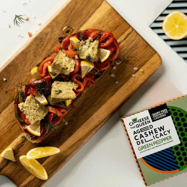 Cheese the Queen „Green Pepper“ Aged Delikatesse aus fermentierten Cashewnüssen
