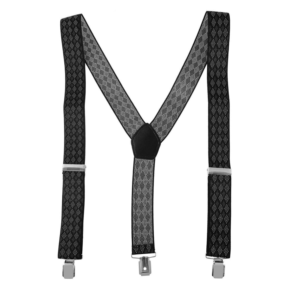 Suspenders total length 95 cm, black/white/gray
