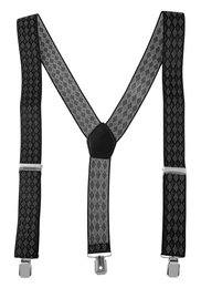 Suspenders total length 95 cm, black/white/gray