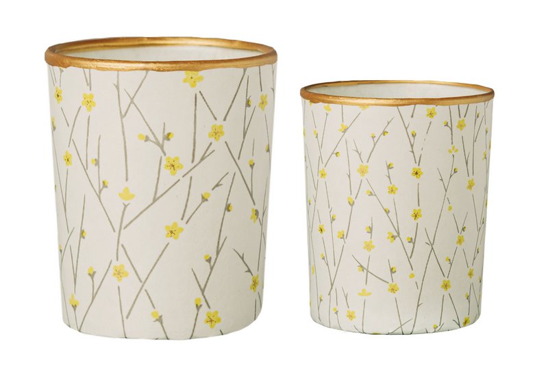 Small tealight holder made of glass & Chiyogami paper | Kiri | Hand made