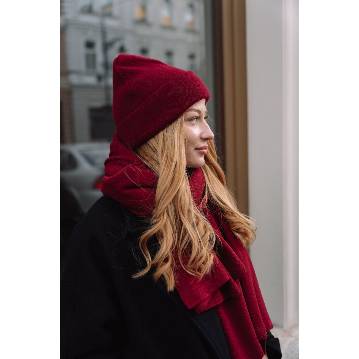NAOMI muts – 100% merinowol – bordeaux