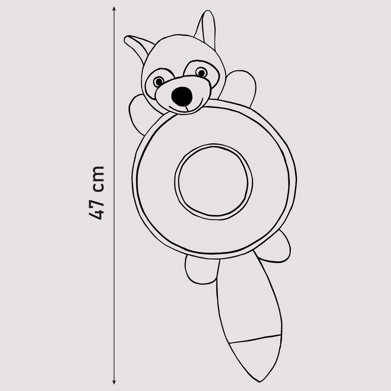 NE & NO® Dog Toys Raccoon / Plush Animal + Cocketry + Squeaker