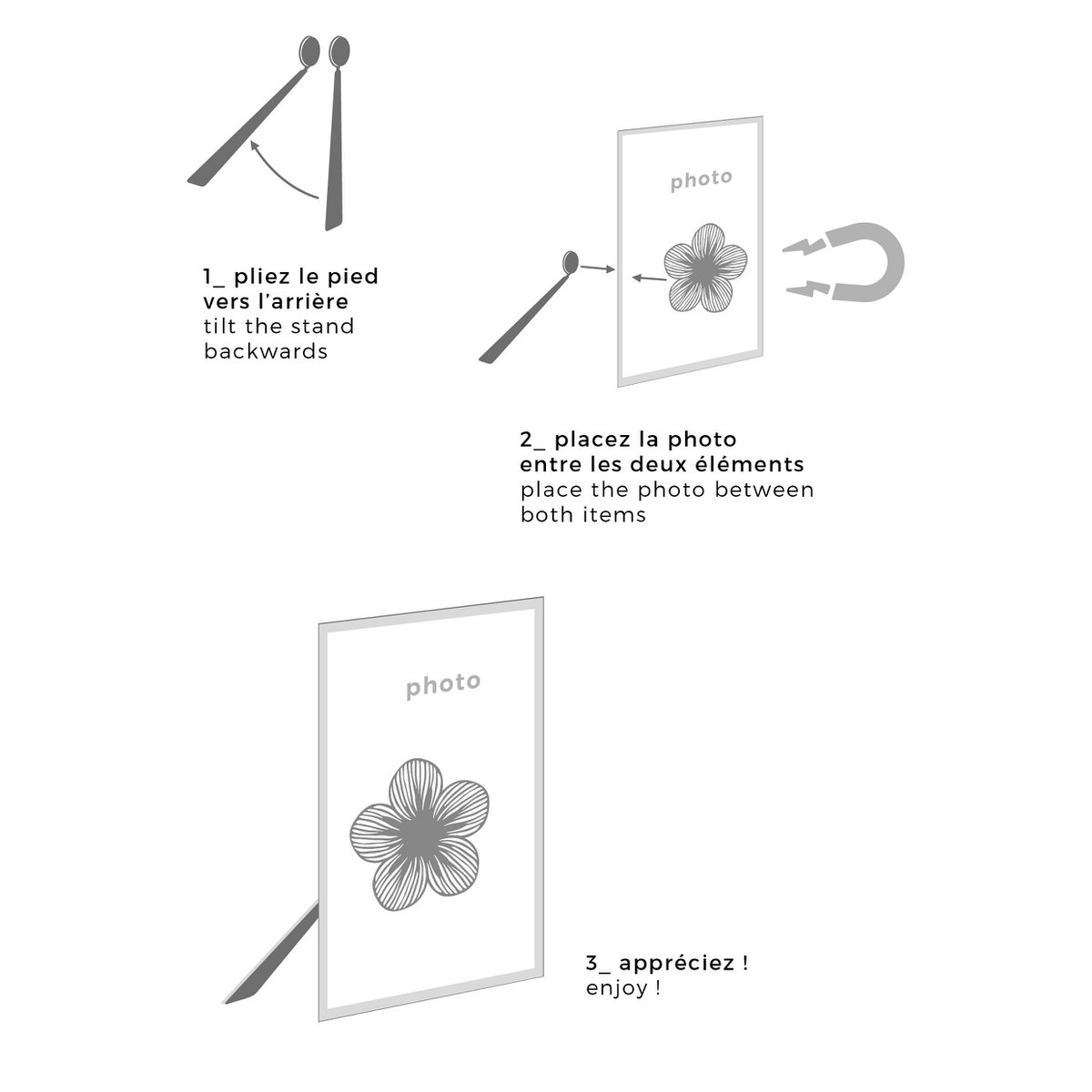Magnetischer Metallfotohalter - Blume