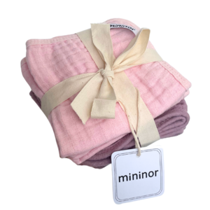 Waschlappen Bio-Baumwolle 25x25cm 6St „Rose“/„Heideblume“