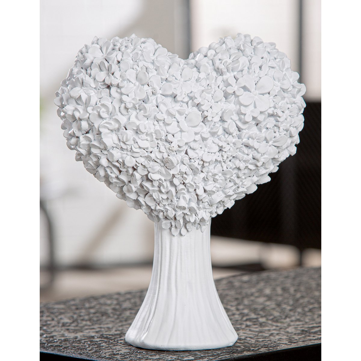 Dekoobjekt Herz Flower Heart weiß H. 20,5 cm, VE 3
