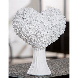 Dekoobjekt Herz Flower Heart weiß H. 20,5 cm, VE 3