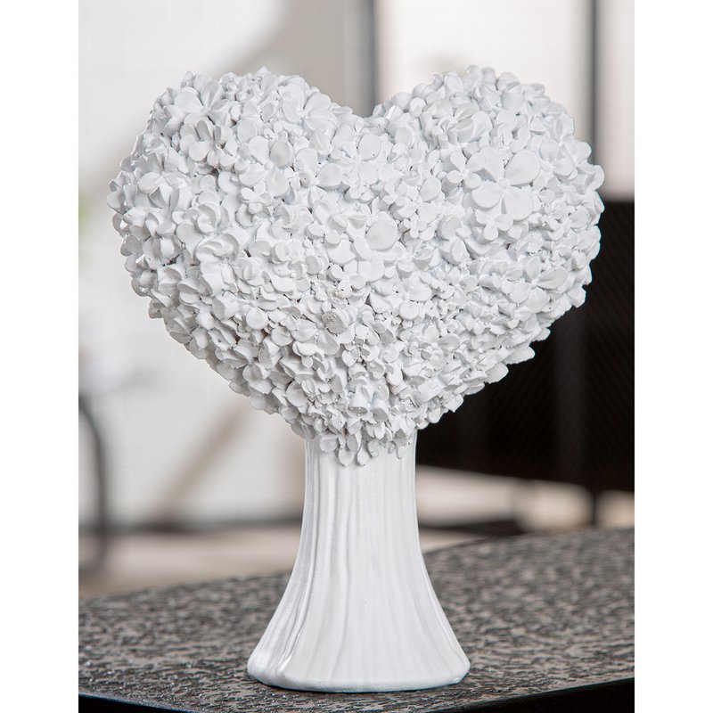 Dekoobjekt Herz Flower Heart weiß H. 20,5 cm, VE 3