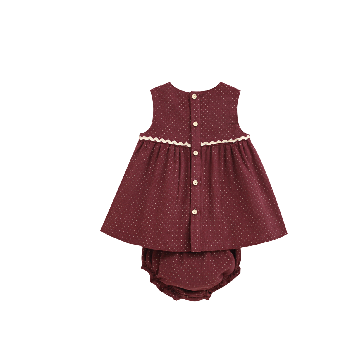 Lilafarbenes Babymädchenkleid aus Cord mit passender Pumphose P70-11604022