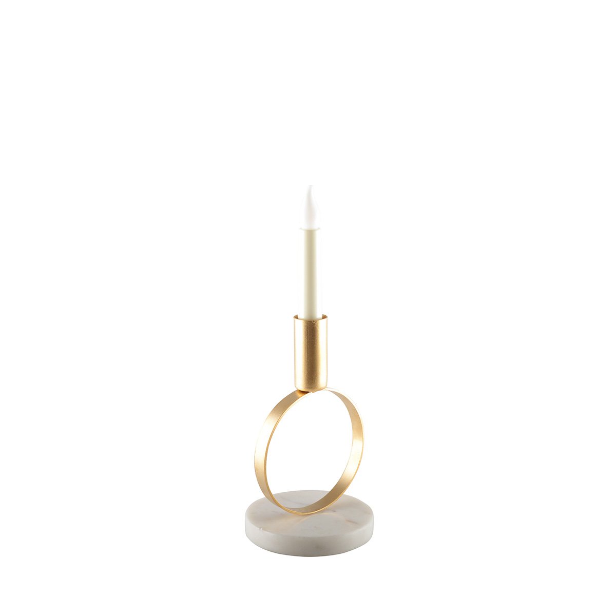 Runde Matt Golden Kerzenhalter H.17 cm