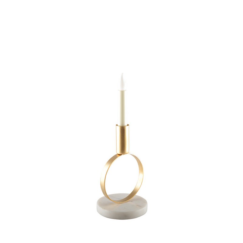 Runde Matt Golden Kerzenhalter H.17 cm