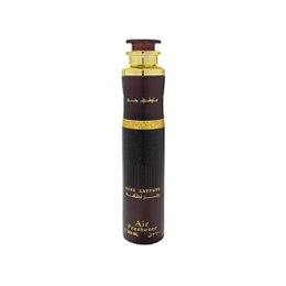  Black and gold cylindrical air freshener spray bottle, luxury fragrance room spray, elegant dark packaging with gold accents