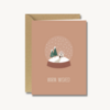 Kerstkaart met envelop - Warm wishes snow globe