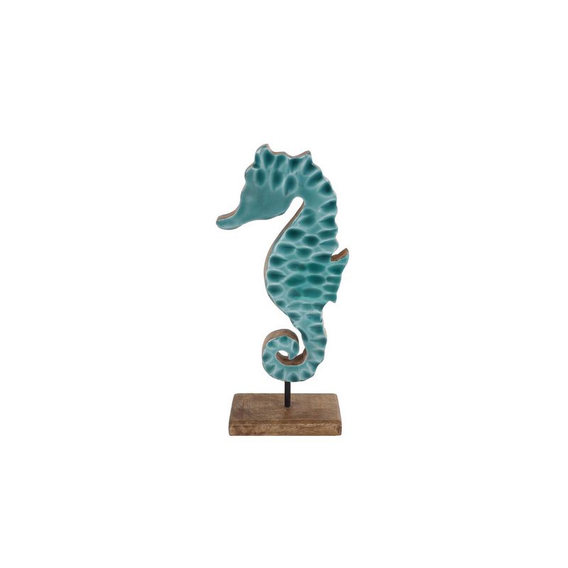 Sculpture seahorse on base 13x6x30cm
