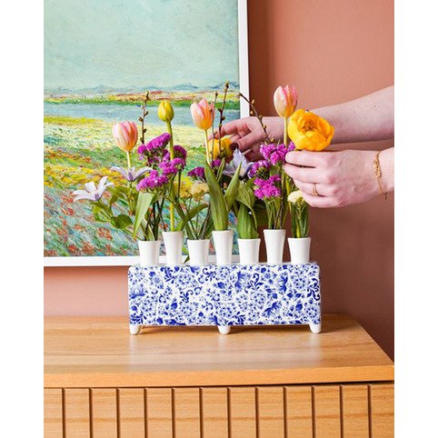 Tulip vase Delft blue rectangle