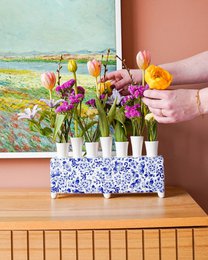 Tulip vase Delft blue rectangle