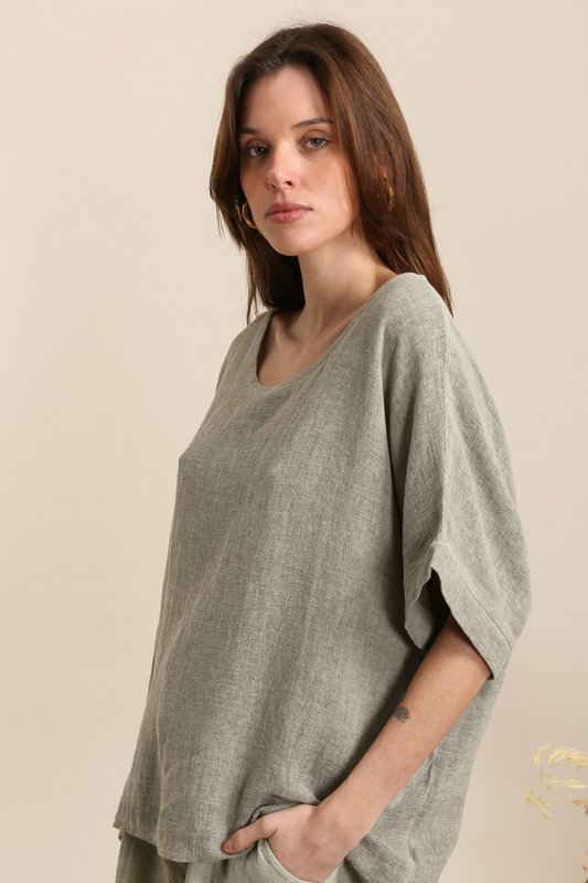 Blusa in lino RIF. 4649