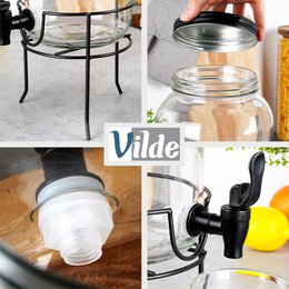 Spender mit Wasserhahn und Schwarz 3,2 l
