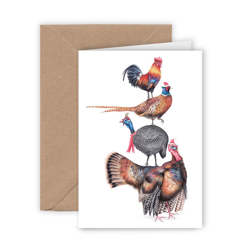Poultry Christmas Card, Greeting Card, Holiday Card 12,3 x 17,5 cm