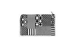 Small black and white patterned toiletry bag, designed and made in Barcelona.
