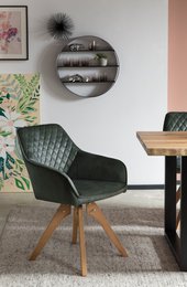 Armchair vintage velvet velor, dark green