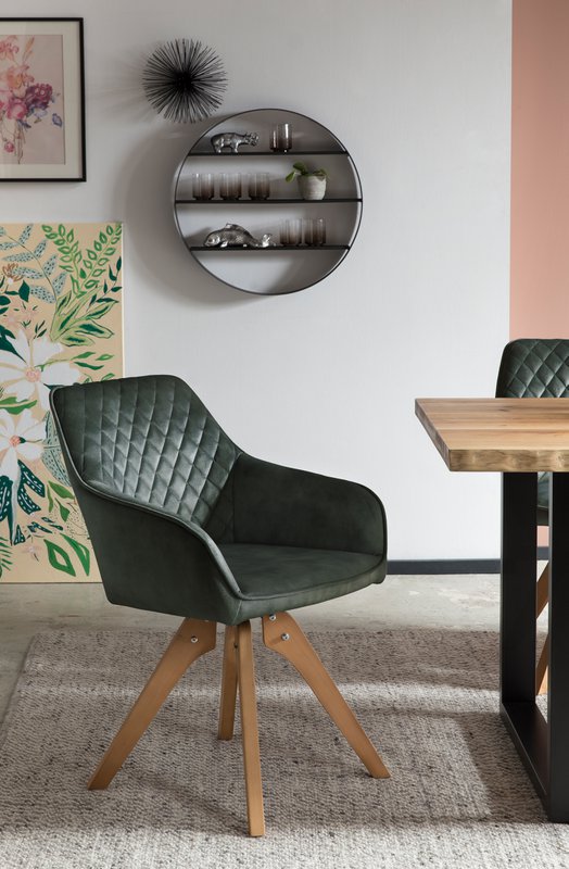 Sillón vintage terciopelo velour, verde oscuro