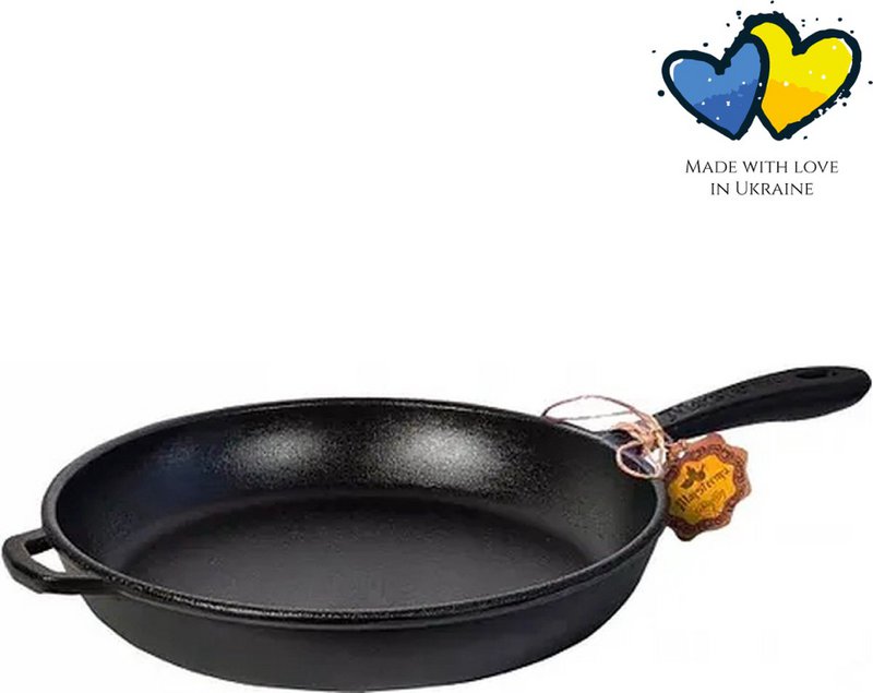 Freing Pan de hierro fundido - Ø 20 x 4 cm - sartén de hierro fundido para todas las fuentes de calor - mango de metal - PFAS - Negro