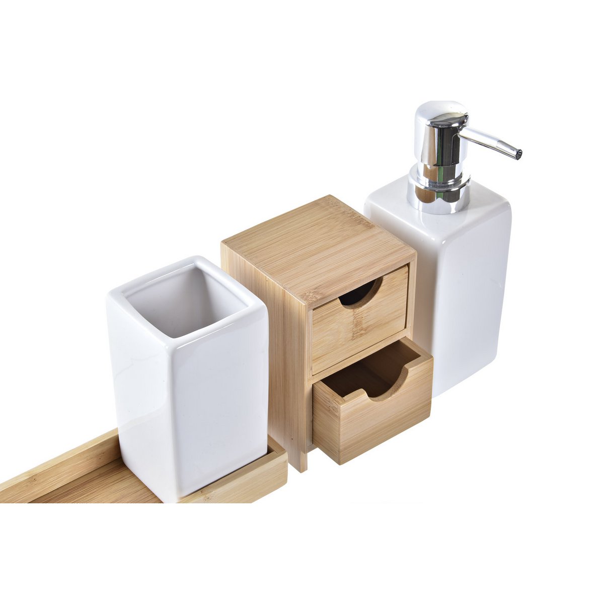 BAÑO SET 4 DOLOMITE BAMBU 20,5X6,8X17 NATURAL PB197315