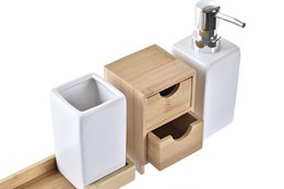 BAÑO SET 4 DOLOMITE BAMBU 20,5X6,8X17 NATUREL PB197315