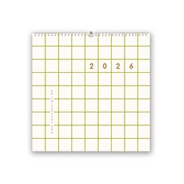 Calendario 2027, calendario a cuadros, calendario verde, calendario de pared 2027