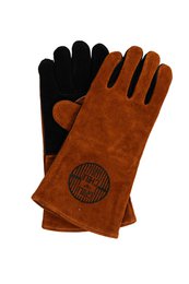 Sæt med 2 læder BBQ handsker - 36 x 19 cm - brun