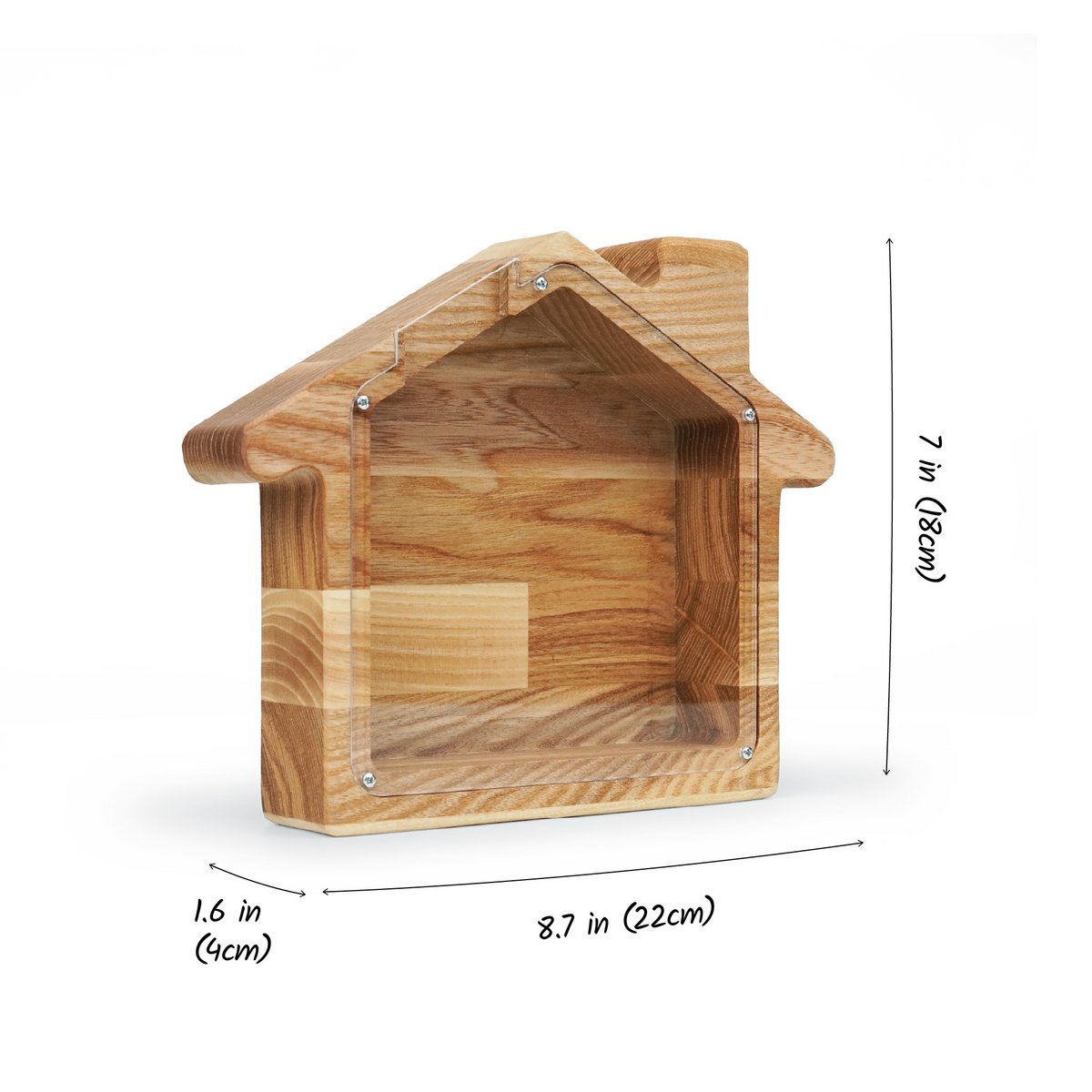Sparschwein aus Holz, Spardose in Hausform
