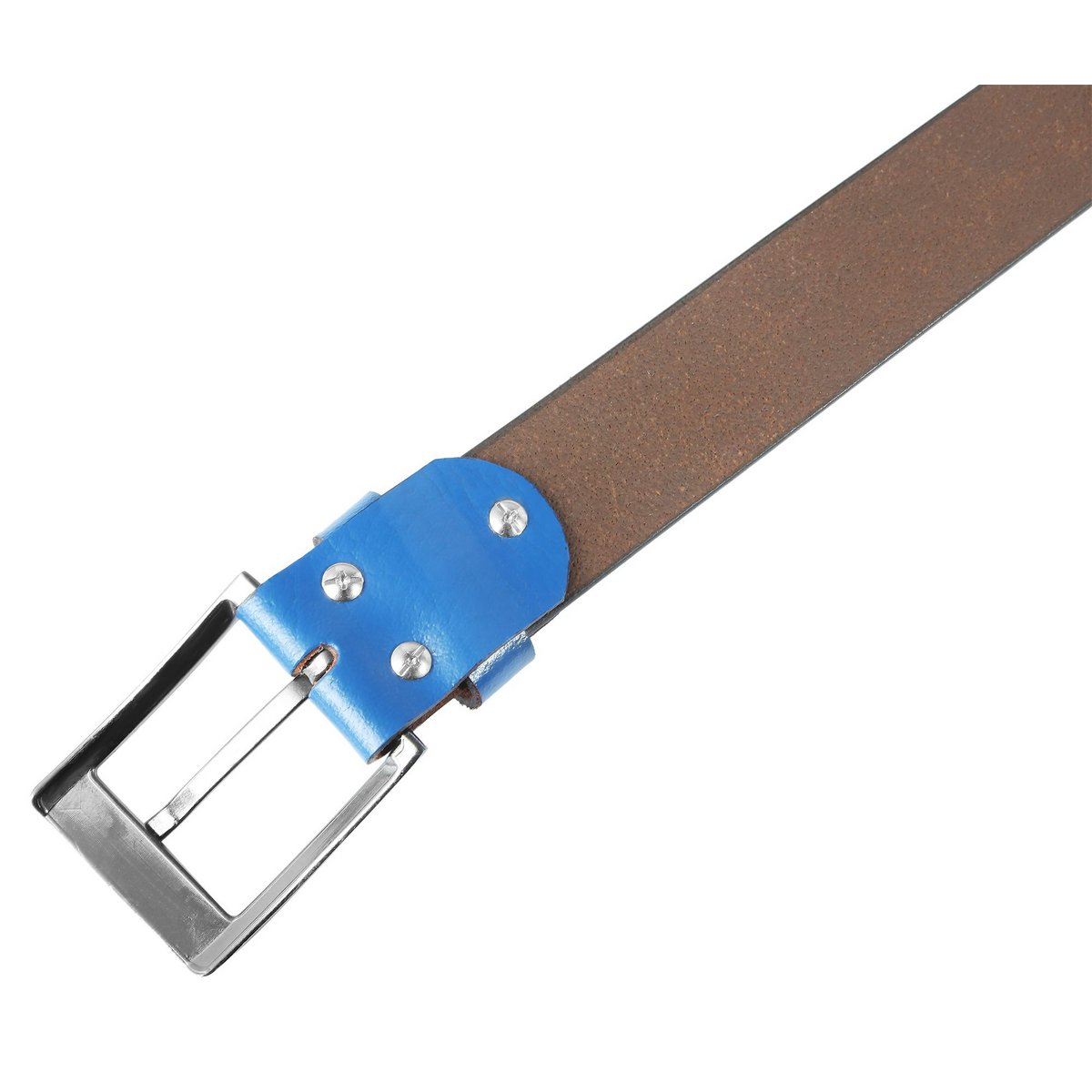 Leonardo Verrelli genuine leather belt, can be shortened, blue, 130 cm