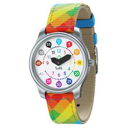 Twistiti - Educational Children Watch for 6+ with NUMBERS Dial, Waterproof 50M, Easy Change Strap - Arlequin