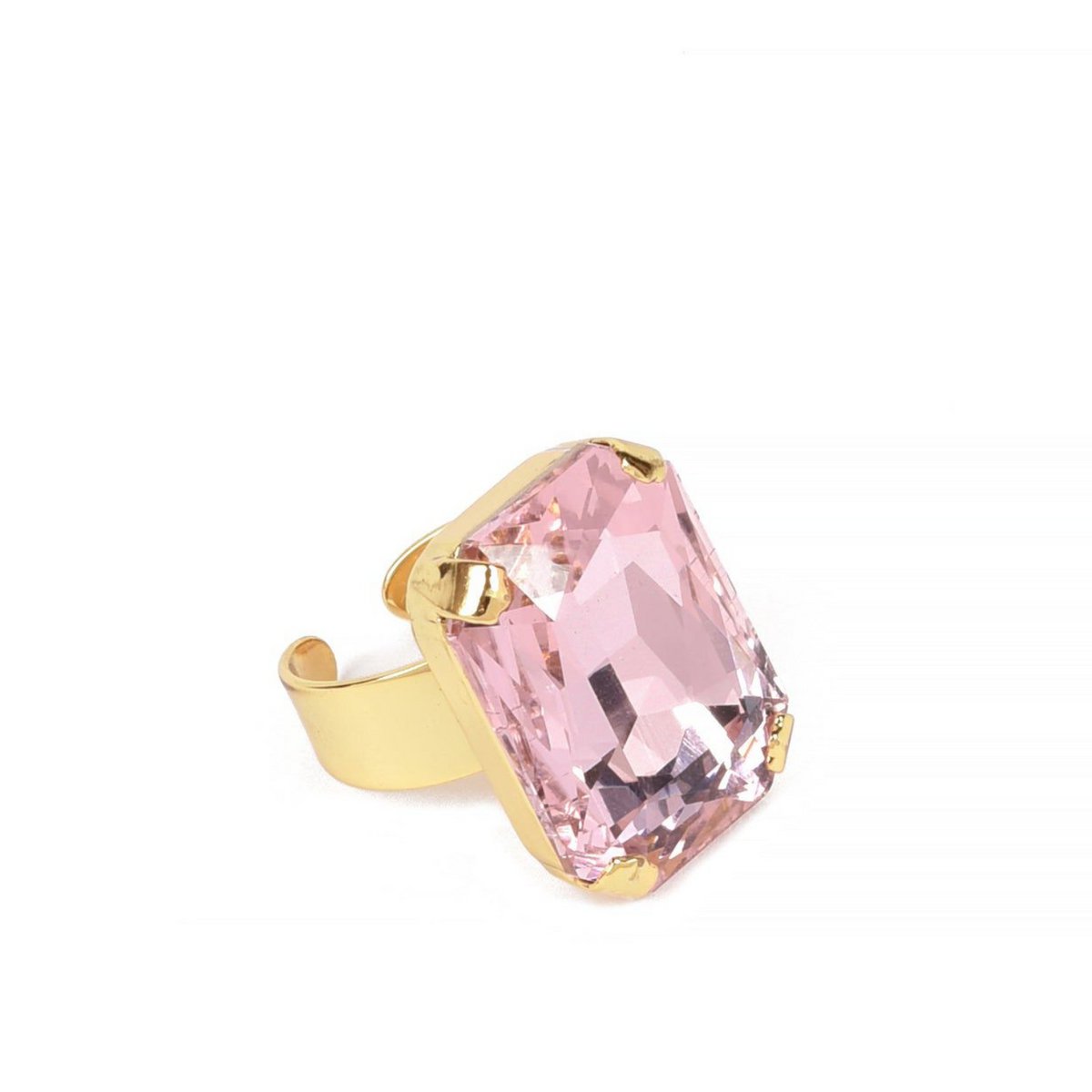 Celeste Gold Plated Ring With Pink Crystal