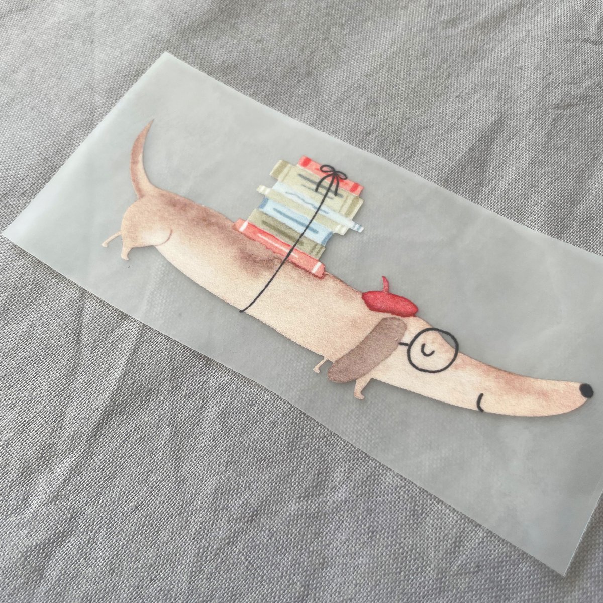 Iron image Dachshund with books, patches, hanging pictures dog, gift idea