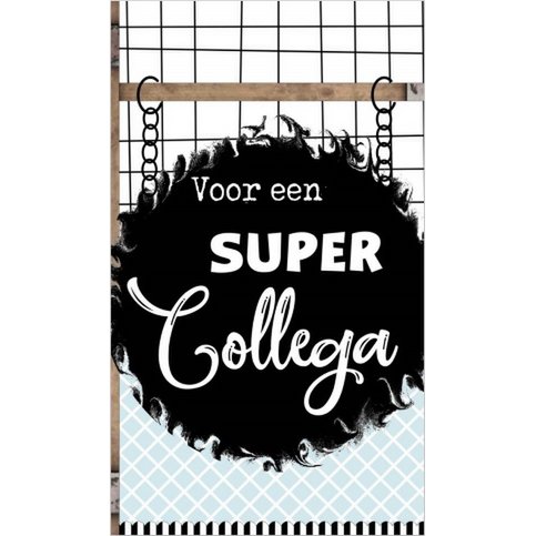 Tarjeta pequeña de 5 por 8,5 cm con texto para un súper colega.