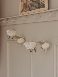 Sheep - decorative garland with a bell